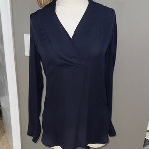 100% Silk Midnight Blue Blouse